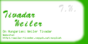 tivadar weiler business card